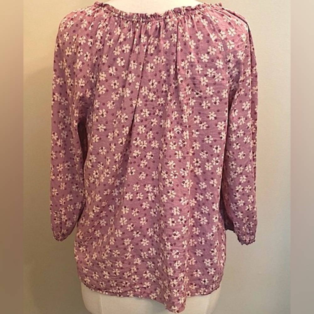 Sonoma Purple Cream Floral Print SZ XXL Soft Girl Romantic Cottagecore Boho Top - Picture 6 of 9
